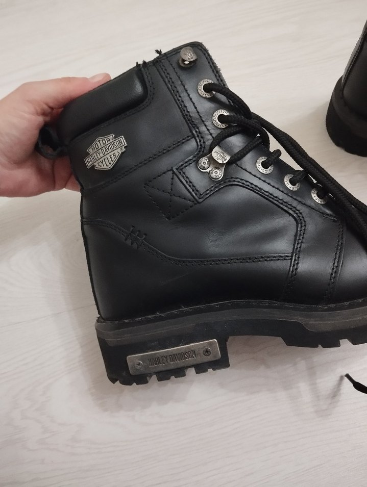 Harley Davidson Siyah Erkek Çocuk Deri Biker Bot - Görsel 2