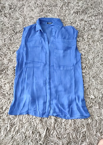 Bershka Mavi Kolsuz Gömlek