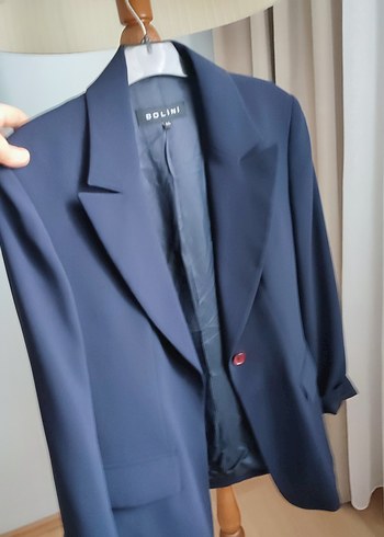 Kadın Lacivert Düğmeli Blazer Ceket - Görsel 3