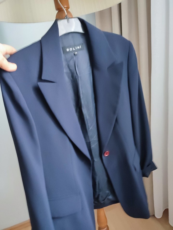Kadın Lacivert Düğmeli Blazer Ceket - Görsel 3