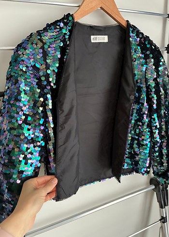 Kız Çocuk Işıltılı Payetli Bolero - Görsel 5