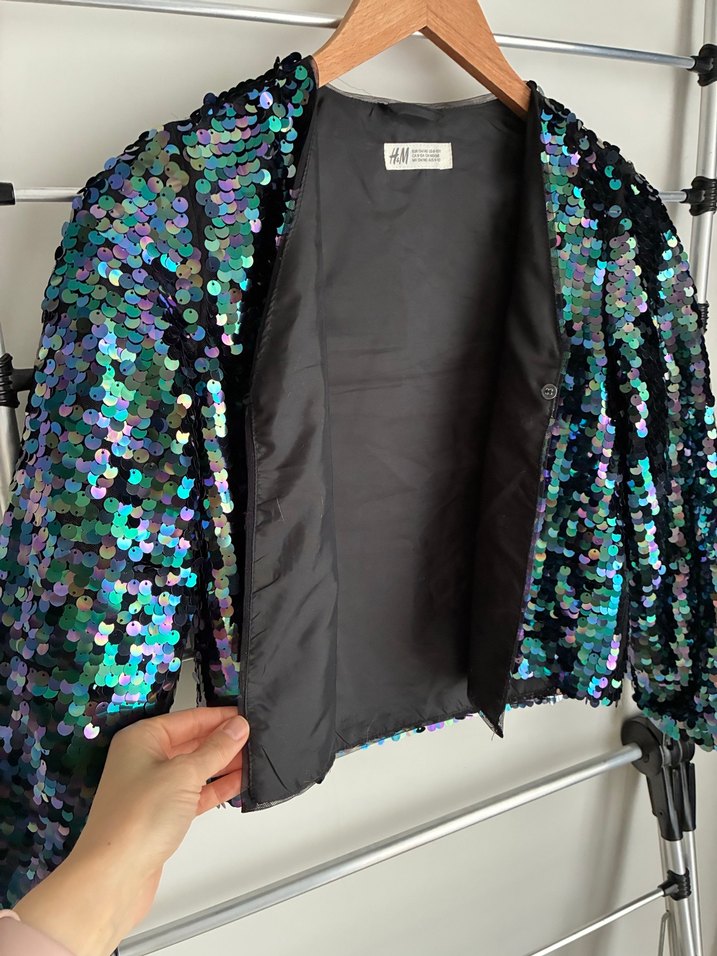 Kız Çocuk Işıltılı Payetli Bolero - Görsel 5