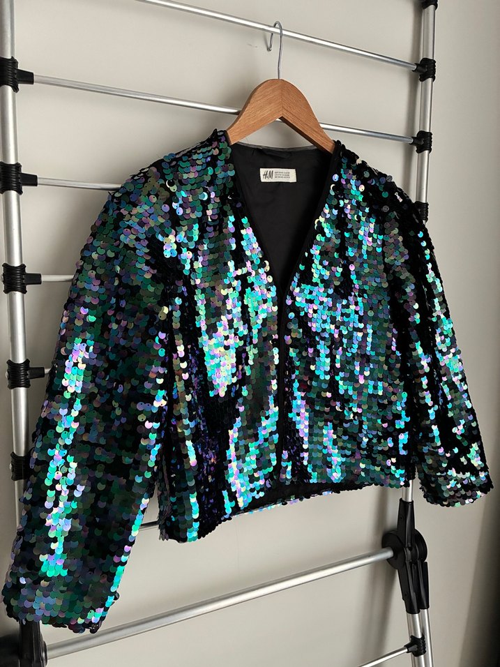 Kız Çocuk Işıltılı Payetli Bolero - Görsel 2