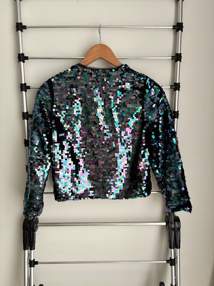 Kız Çocuk Işıltılı Payetli Bolero - Görsel 3