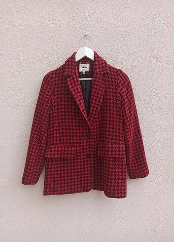Ekoseli kalın blazer