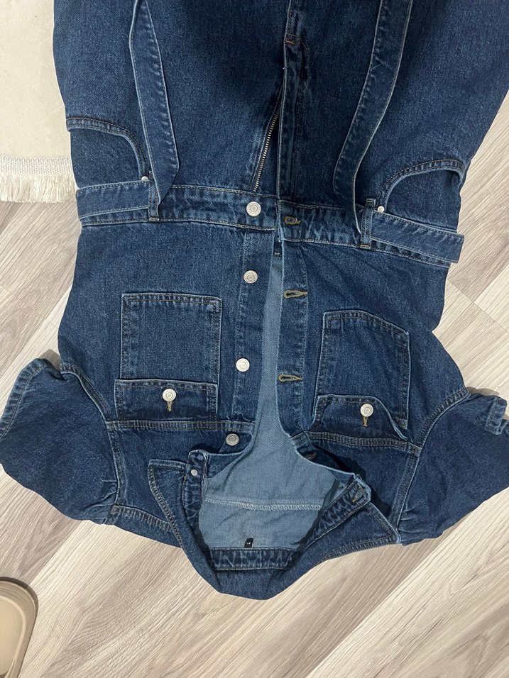 Kadın Lacivert Denim Tulum - Görsel 2