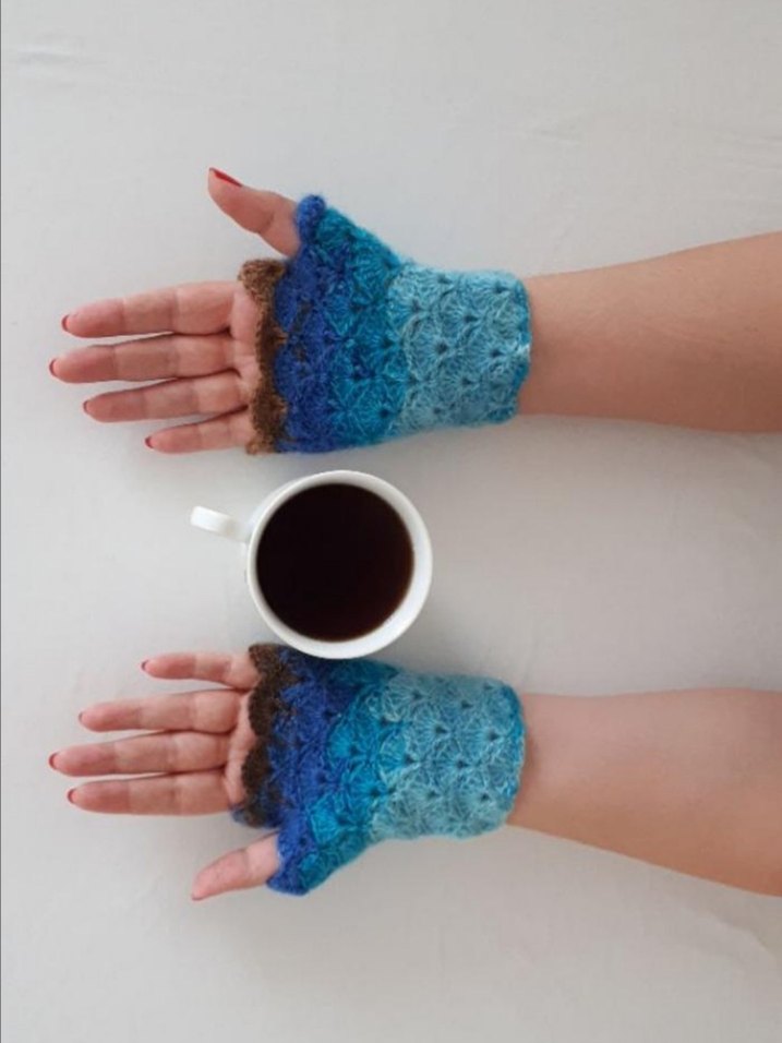 Renkli Örgü Bohem Kadın Eldivenleri - Görsel 3