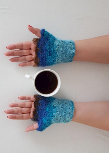 Renkli Örgü Bohem Kadın Eldivenleri - Görsel 6