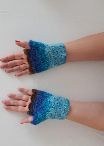 Renkli Örgü Bohem Kadın Eldivenleri - Görsel 5