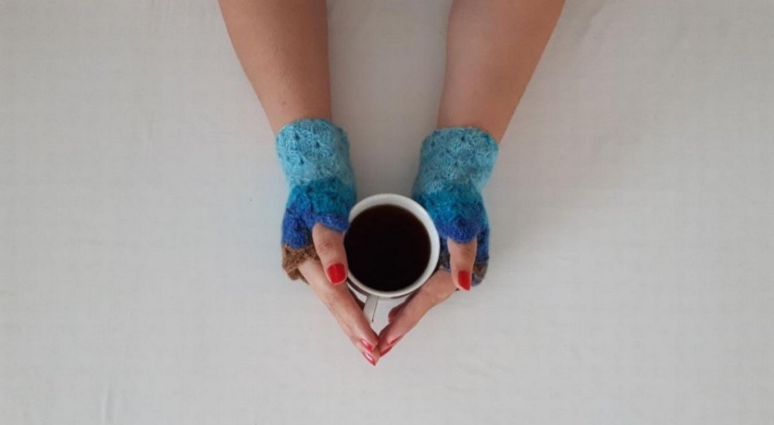 Renkli Bohem Örgü Parmaksız Eldiven - Görsel 5