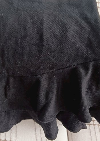 Siyah Fırfırlı Mini Etek - Görsel 6