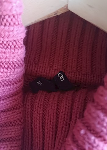 Pembe Örgü Boğazlı Kadın Kazak - Görsel 3