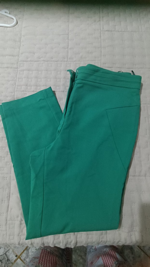 Düğmeli Yeşil  Pantolonu - Görsel 4