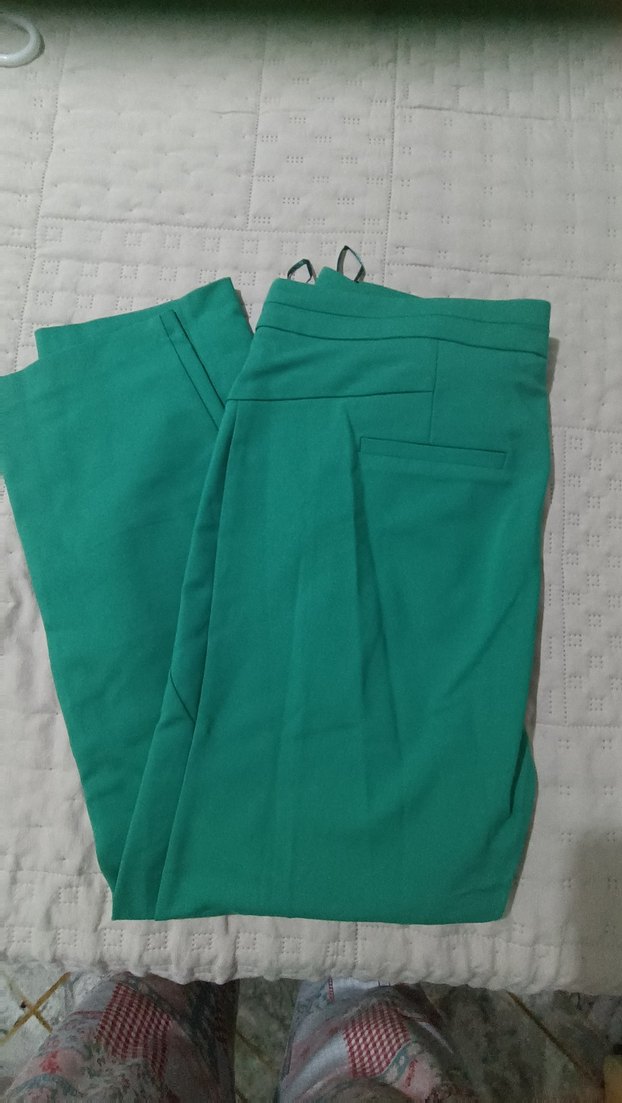 Düğmeli Yeşil  Pantolonu - Görsel 3