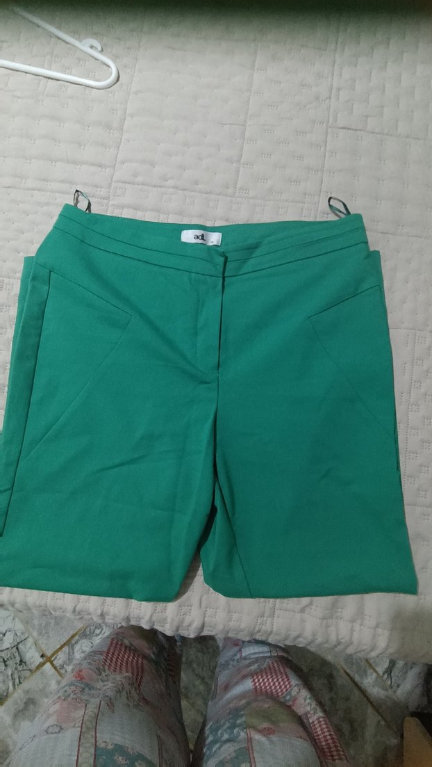 Düğmeli Yeşil  Pantolonu - Görsel 2