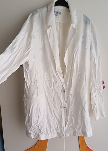 Diğer Beyaz Keten Kadın Blazer Ceket