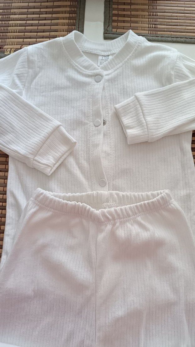 Beyaz Pamuklu Bebek  Kıyafeti - Görsel 3