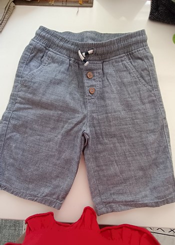 Düğmeli Gri Erkek Denim Şort