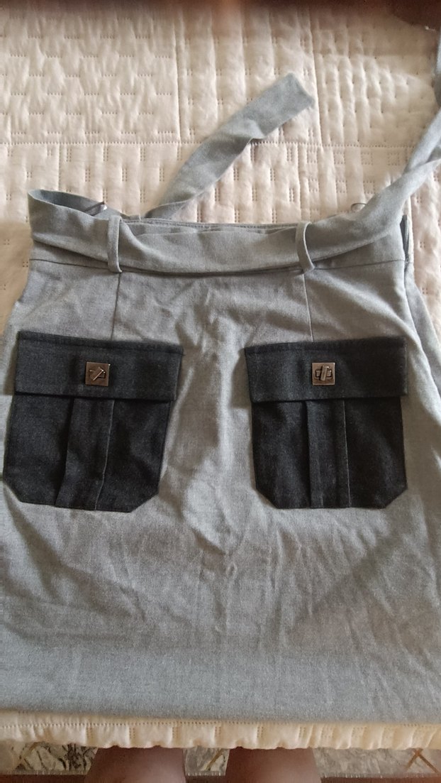 Gri Uzun Kemerli Rahat Etek - Görsel 2