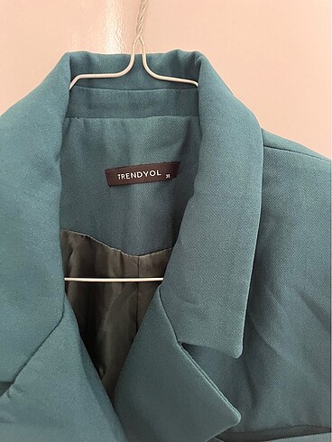 38 Beden Zümrüt yeşili crop blazer ceket