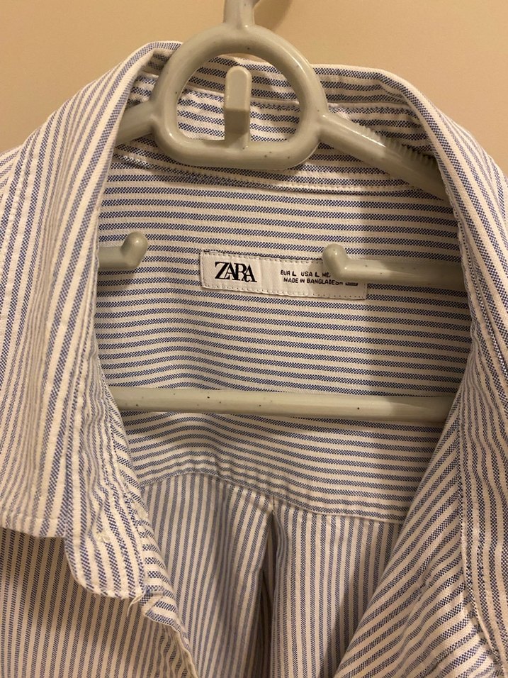 Zara çizgili keten gömlem - Görsel 4