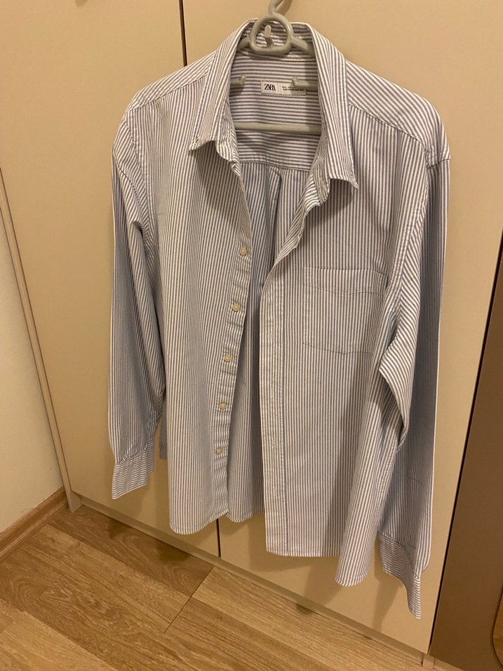 Zara çizgili keten gömlem - Görsel 2