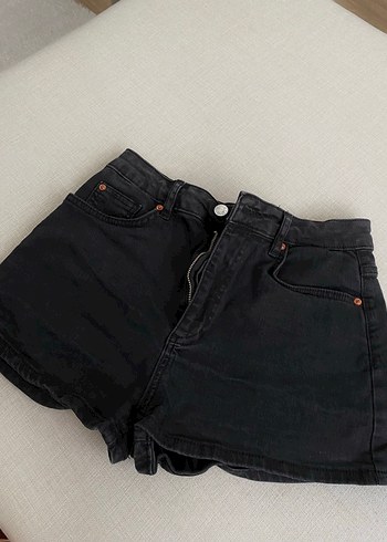 s Beden siyah Renk Siyah Mini Kadın Denim Şort