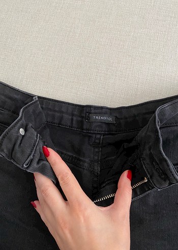 s Beden Siyah Mini Kadın Denim Şort