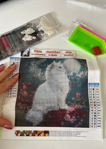 20x20 cm Çok Renkli Elmas Boyama Puzzle