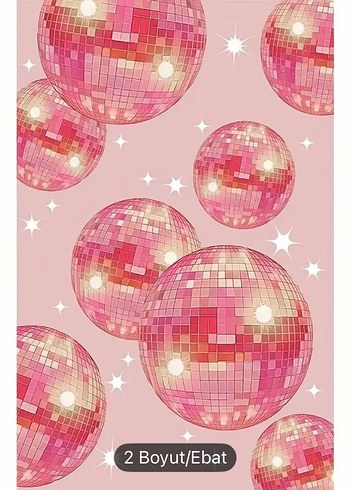 Pembe 2 Boyutlu Parlak Disko Topları