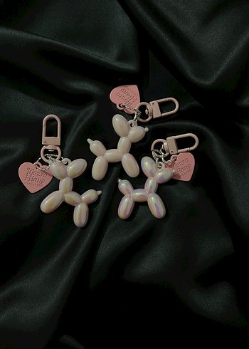 Zara Boncuklu Pembe Balon Köpek Anahtarlık