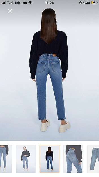 34 Beden Stradivarius Slim Fit Mom Jean