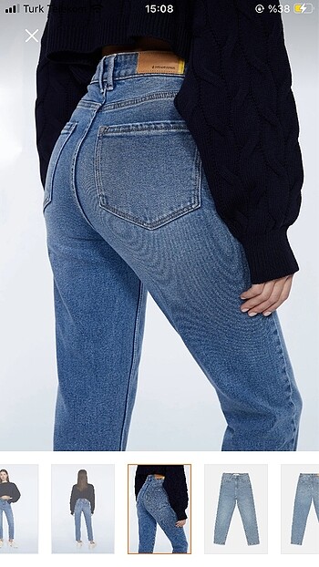 34 Beden mavi Renk Stradivarius Slim Fit Mom Jean