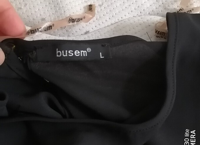 l Beden siyah Renk Busem Marka Kadın Kısakollu Bluz