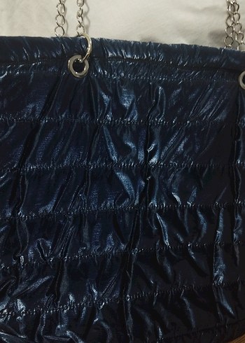 Parlak Mavi Kadın Pliseli Çanta - Görsel 2