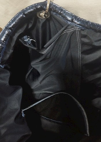 Parlak Mavi Kadın Pliseli Çanta - Görsel 5