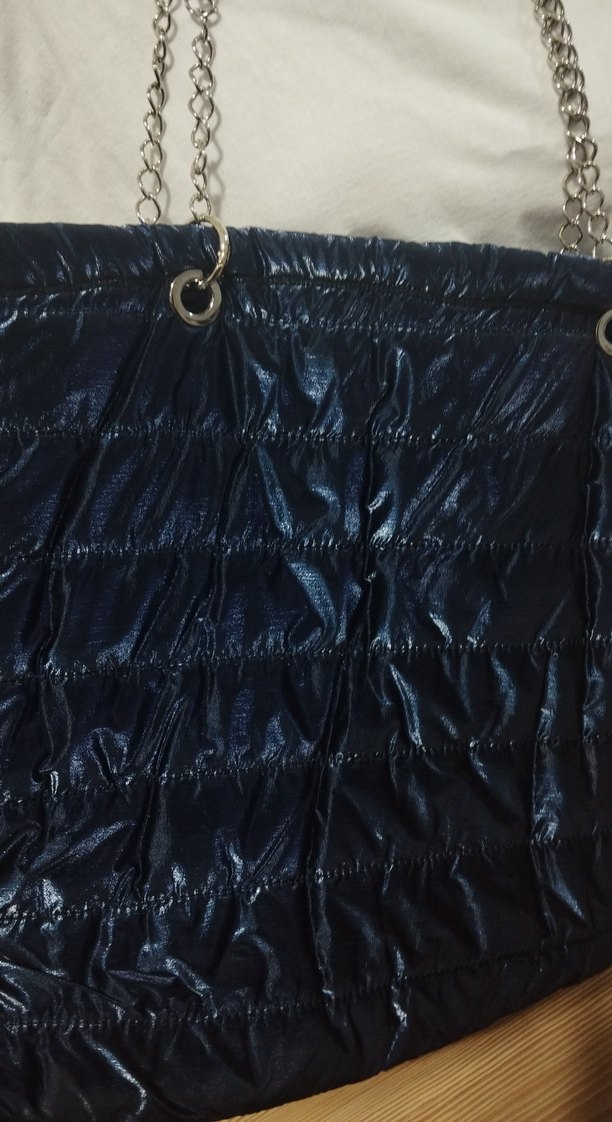 Parlak Mavi Kadın Pliseli Çanta - Görsel 2