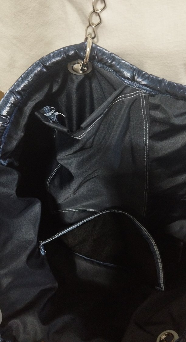 Parlak Mavi Kadın Pliseli Çanta - Görsel 5