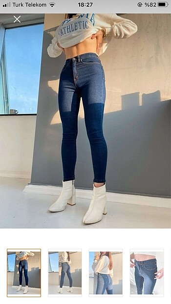 Yüksek bel dar paça kot skinny jeans