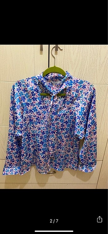 Zara Zara M beden çiçekli fularlı saten bluz