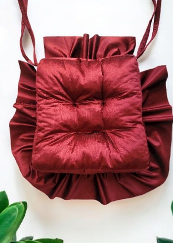 Bordo Parlak Klasik Minder