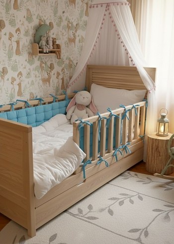 Çocuk Yatak Turkuaz Minder - Görsel 7