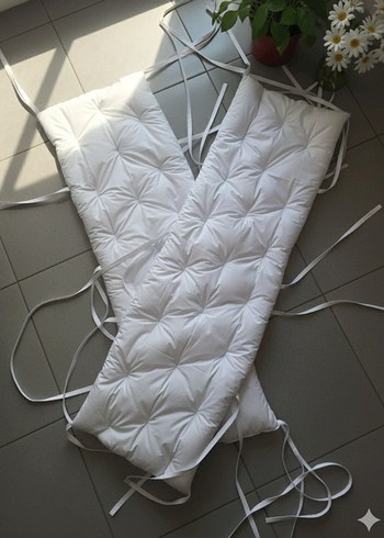 Beyaz Bebek Yatak Koruyucu Minder - Görsel 2