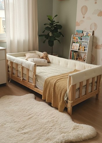 Beyaz Bebek Yatak Koruyucu Minder - Görsel 3