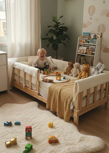 Beyaz Bebek Yatak Koruyucu Minder - Görsel 6