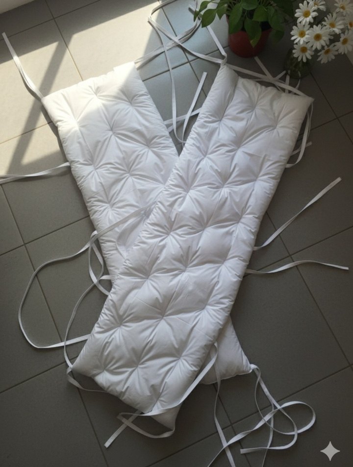 Beyaz Bebek Yatak Koruyucu Minder - Görsel 2