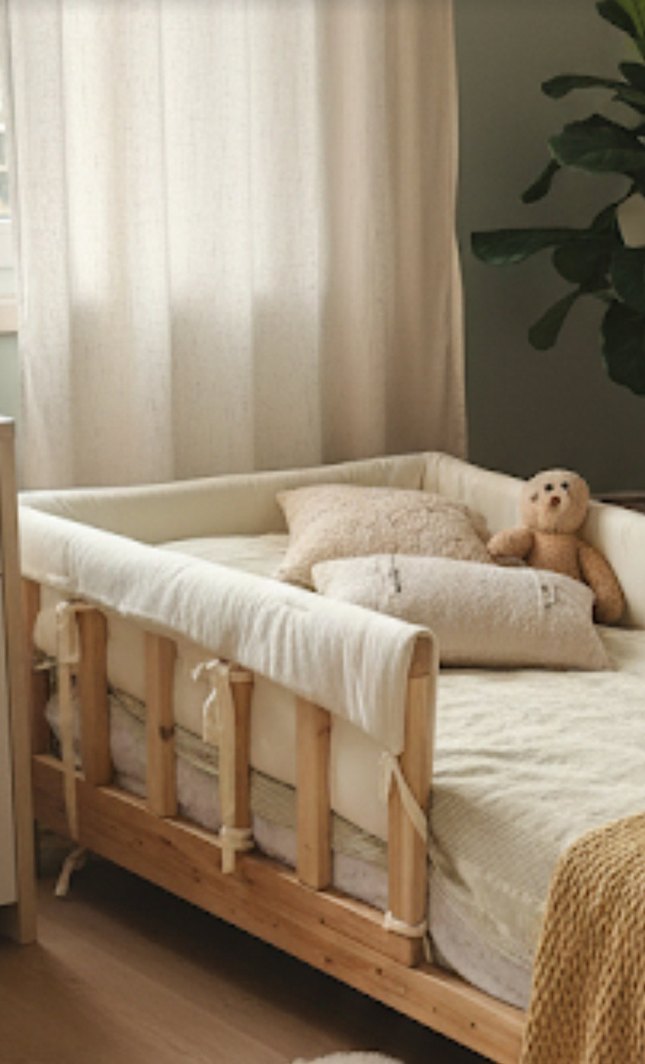 Beyaz Bebek Yatak Koruyucu Minder - Görsel 5