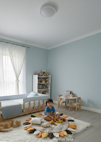 Mavi Pamuklu Bebek Uyku Minderi - Görsel 8