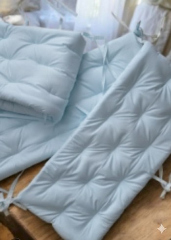 Mavi Pamuklu Bebek Uyku Minderi - Görsel 2