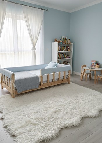 Mavi Pamuklu Bebek Uyku Minderi - Görsel 6